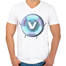 PRINTFASHION V-bucks - Fortnite - Férfi V-nyakú póló - Fehér