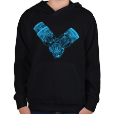 PRINTFASHION v engine xray - Gyerek kapucnis pulóver - Fekete gyerek pulóver, kardigán
