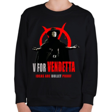 PRINTFASHION V for Vendetta 2 - Gyerek pulóver - Fekete