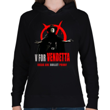 PRINTFASHION V for Vendetta 2 - Női kapucnis pulóver - Fekete női pulóver, kardigán