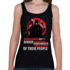 PRINTFASHION v for vendetta quotes - Női atléta - Fekete női trikó