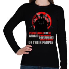 PRINTFASHION v for vendetta quotes - Női hosszú ujjú póló - Fekete női póló