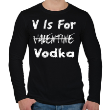 PRINTFASHION V for vodka - Férfi hosszú ujjú póló - Fekete férfi póló