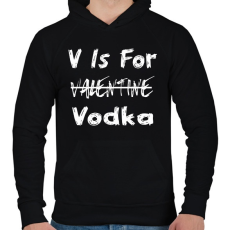 PRINTFASHION V for vodka - Férfi kapucnis pulóver - Fekete