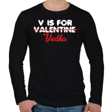 PRINTFASHION V is for Vodka - Férfi hosszú ujjú póló - Fekete férfi póló