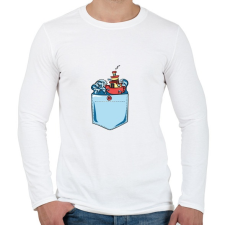 PRINTFASHION Vad hullámok - Férfi hosszú ujjú póló - Fehér férfi póló