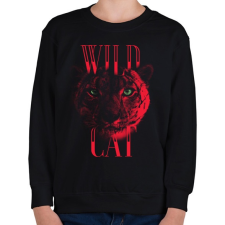 PRINTFASHION Vad macska - Gyerek pulóver - Fekete gyerek pulóver, kardigán