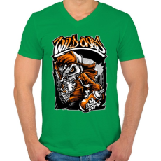 PRINTFASHION Vadak - Férfi V-nyakú póló - Zöld