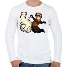 PRINTFASHION Vadas és albínó görénypáros - Férfi hosszú ujjú póló - Fehér