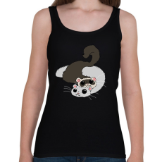 PRINTFASHION Vadas és fehér színű vadászgörény - Női atléta - Fekete