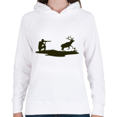 PRINTFASHION Vadász - Női kapucnis pulóver - Fehér