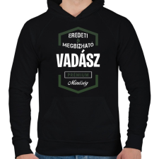 PRINTFASHION Vadász prémium minőség - Férfi kapucnis pulóver - Fekete férfi pulóver, kardigán