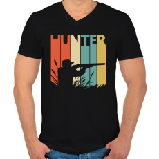 PRINTFASHION Vadászat - Férfi V-nyakú póló - Fekete