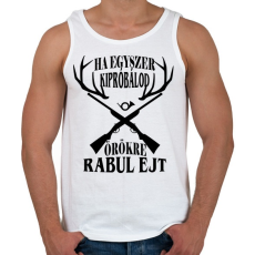 PRINTFASHION Vadászat örökre - Férfi atléta - Fehér