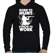 PRINTFASHION Vadászatra született - Férfi kapucnis pulóver - Fekete férfi pulóver, kardigán