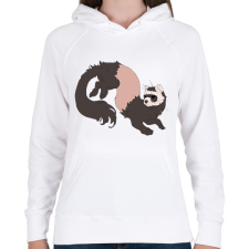 PRINTFASHION vadászgörény - Női kapucnis pulóver - Fehér női pulóver, kardigán