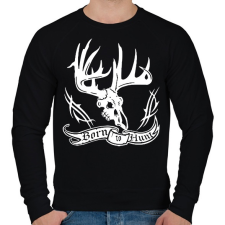 PRINTFASHION Vadásznak született - Férfi pulóver - Fekete férfi pulóver, kardigán