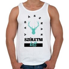 PRINTFASHION Vadásznak születni kell - Férfi atléta - Fehér