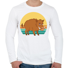 PRINTFASHION Vaddisznó - Férfi hosszú ujjú póló - Fehér férfi póló