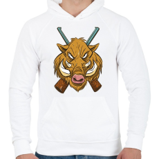 PRINTFASHION Vaddisznó - Férfi kapucnis pulóver - Fehér
