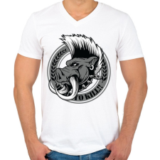 PRINTFASHION Vaddisznó - Férfi V-nyakú póló - Fehér férfi póló