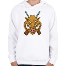 PRINTFASHION Vaddisznó - Gyerek kapucnis pulóver - Fehér