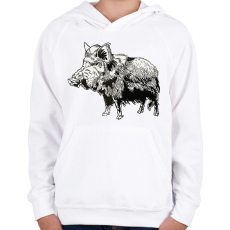 PRINTFASHION Vaddisznó - Gyerek kapucnis pulóver - Fehér