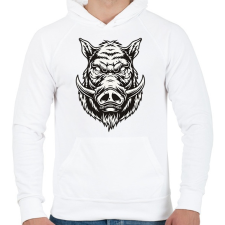 PRINTFASHION Vadisznó - Férfi kapucnis pulóver - Fehér férfi pulóver, kardigán