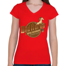 PRINTFASHION Vadló - Női V-nyakú póló - Piros