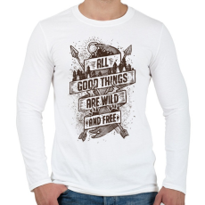 PRINTFASHION Vadon és szabadon - Férfi hosszú ujjú póló - Fehér