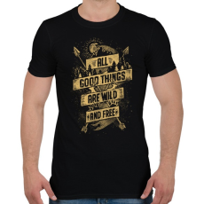 PRINTFASHION Vadon és szabadon - Férfi póló - Fekete