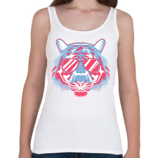 PRINTFASHION Vagány tigris - Női atléta - Fehér női trikó