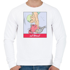 PRINTFASHION Vágd el a torkát - Férfi pulóver - Fehér