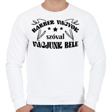 PRINTFASHION Vágjunk bele - Férfi pulóver - Fehér férfi pulóver, kardigán