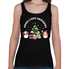 PRINTFASHION Vágyom a mesés karácsonyra - Női atléta - Fekete női trikó