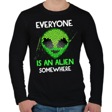 PRINTFASHION Valahol mindenki egy Alien - Férfi hosszú ujjú póló - Fekete férfi póló