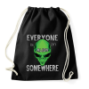 PRINTFASHION Valahol mindenki egy Alien - Sportzsák, Tornazsák - Fekete