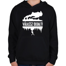 PRINTFASHION Válassz!  - Gyerek kapucnis pulóver - Fekete