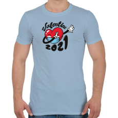 PRINTFASHION Valentin nap 2021 - Férfi póló - Világoskék