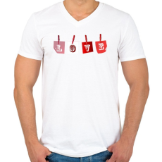PRINTFASHION Valentin nap - Férfi V-nyakú póló - Fehér