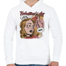 PRINTFASHION Valentin nap - hadd imádjalak - nope - Férfi kapucnis pulóver - Fehér férfi pulóver, kardigán