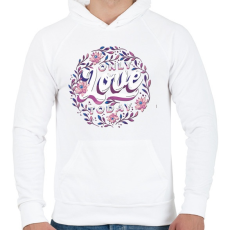 PRINTFASHION Valentin nap - Only love today - Férfi kapucnis pulóver - Fehér
