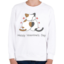 PRINTFASHION Valentin napi cicák - Gyerek pulóver - Fehér gyerek pulóver, kardigán
