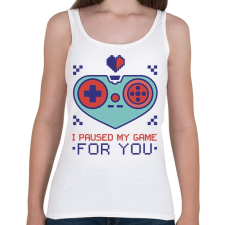 PRINTFASHION Valentin napi gamer - Női atléta - Fehér női trikó