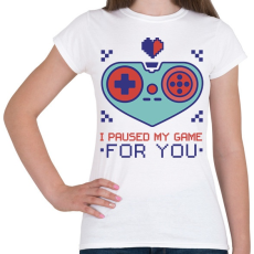 PRINTFASHION Valentin napi gamer - Női póló - Fehér