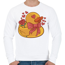 PRINTFASHION Valentin napi kacsa - Férfi pulóver - Fehér férfi pulóver, kardigán