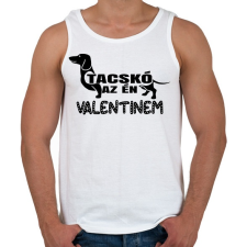 PRINTFASHION Valentin tacskóm - Férfi atléta - Fehér atléta, trikó