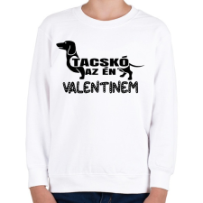 PRINTFASHION Valentin tacskóm - Gyerek pulóver - Fehér gyerek pulóver, kardigán