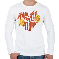 PRINTFASHION Valentine day Hawaii - Férfi hosszú ujjú póló - Fehér férfi póló