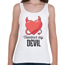 PRINTFASHION Valentine's day Devil - Női atléta - Fehér női trikó